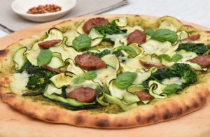 Grilled Turkey Sausage and Summer Green Pizza